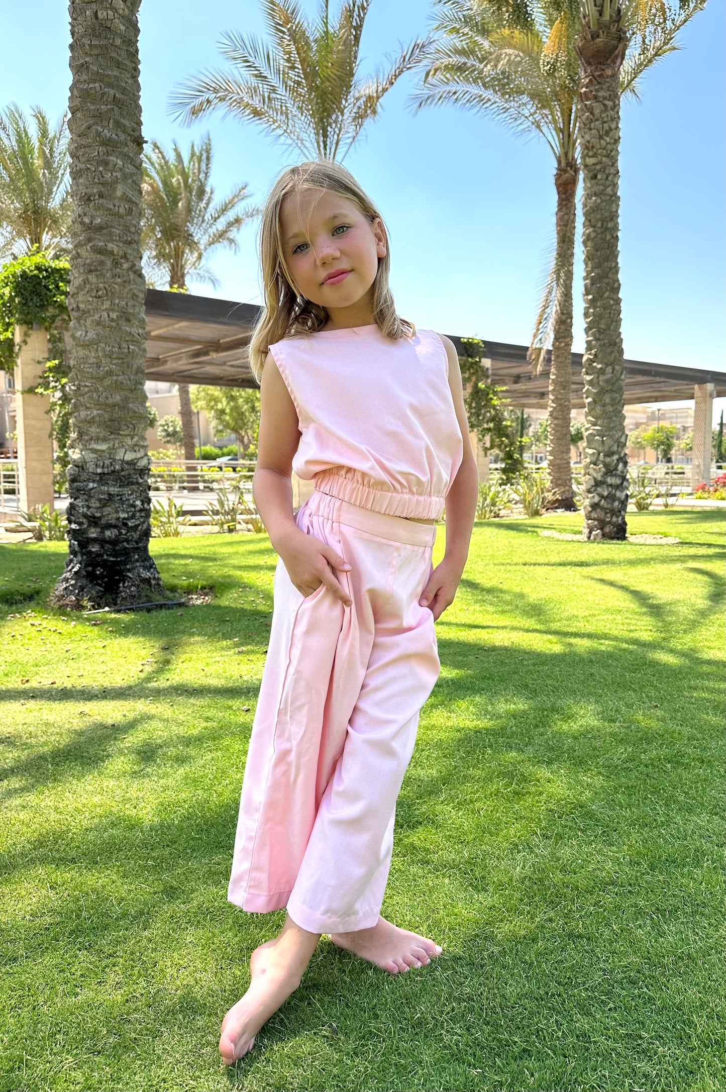 Pink linen set