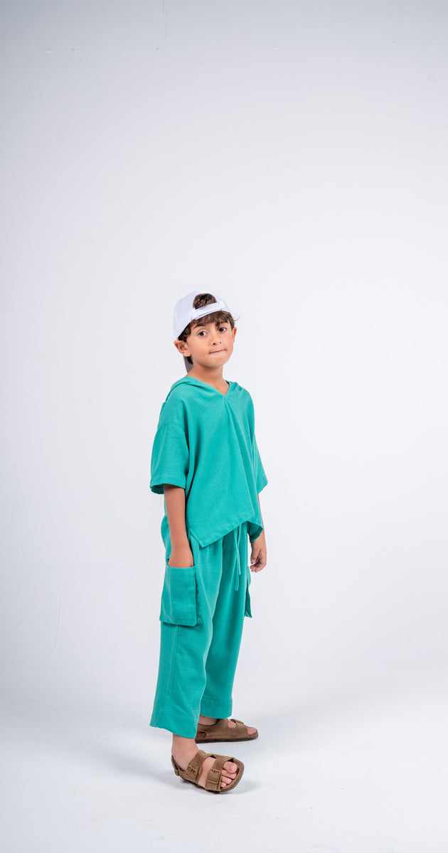 Linen hooded set