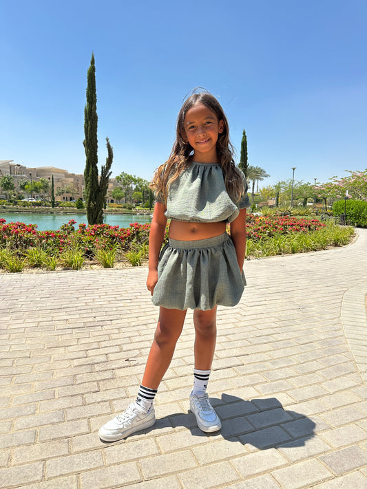 Olive linen set