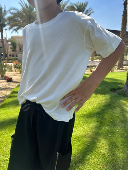 Black linen shorts