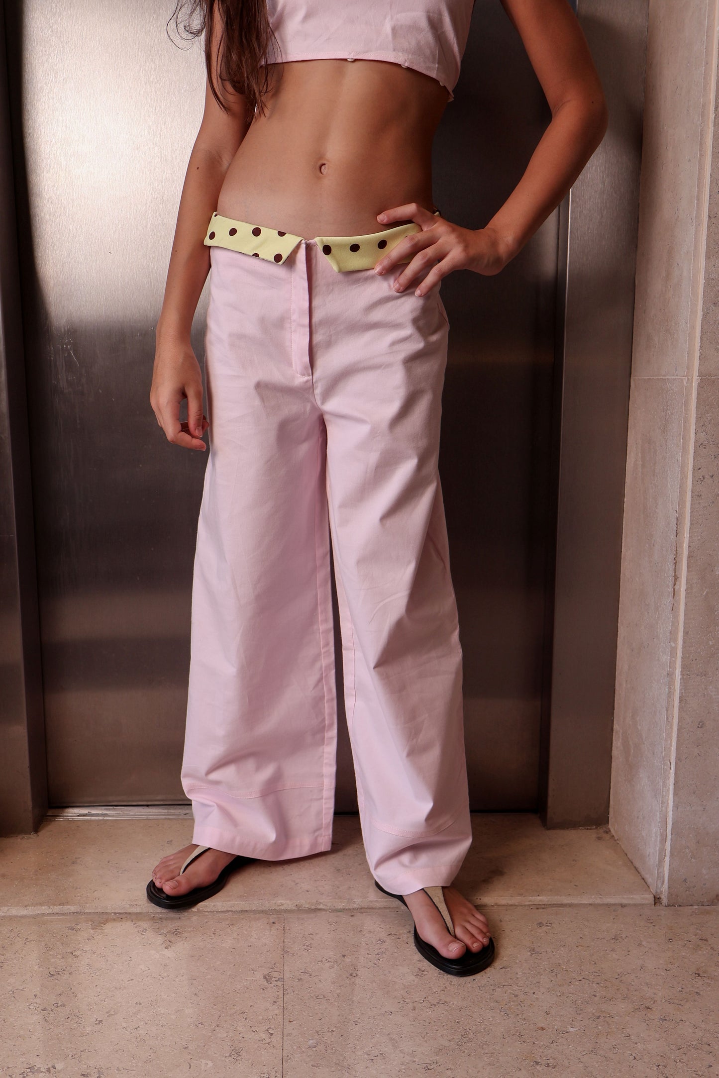 Pink Wide-Leg Pants