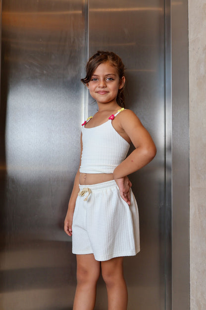 White Textured Two-Piece Set