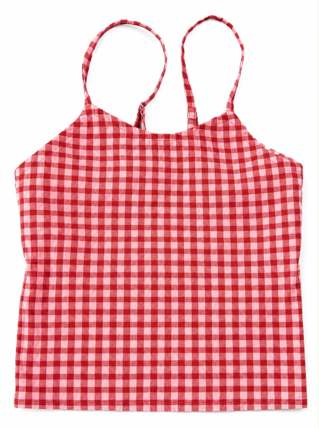Red carreaux top
