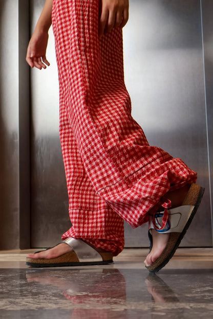 Adults Red carreaux pants