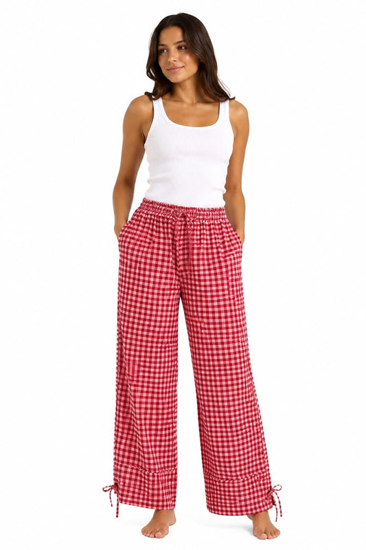 Adults Red carreaux pants